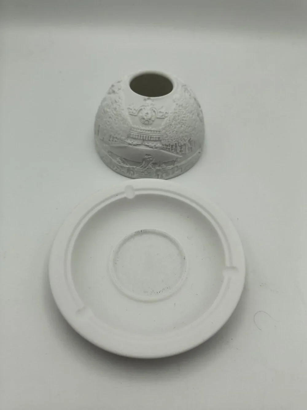 Bernardaud Limoges Porcelain Votive Candle Holder With Intricate Relief Design